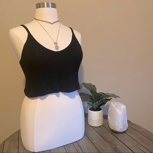 NWOT THICK KNIT V NECK CROPPED TANK XL